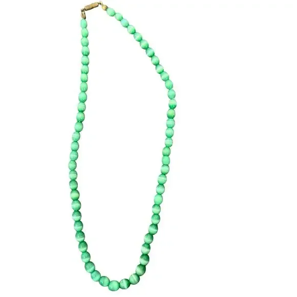 Vintage Beaded Necklaces White Blue Purple Green Blue Bangle Bracelet 4 Pieces - Picture 3 of 16